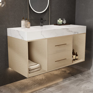 39.4" Floating Bathroom Vanity with Ceramic Sink
