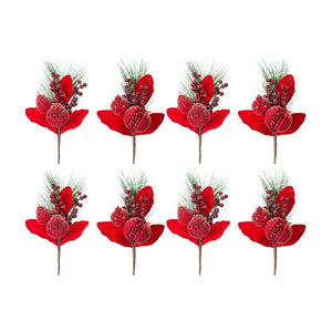 Beaded-Pomegranate-and-Pear-Pine-Pick-(Set-of-8)-Christmas-Decor