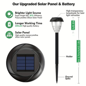 10-Pack Solar Pathway Lights – Bright White LED, Auto On/Off, Mandala Pattern Moktan Sabai