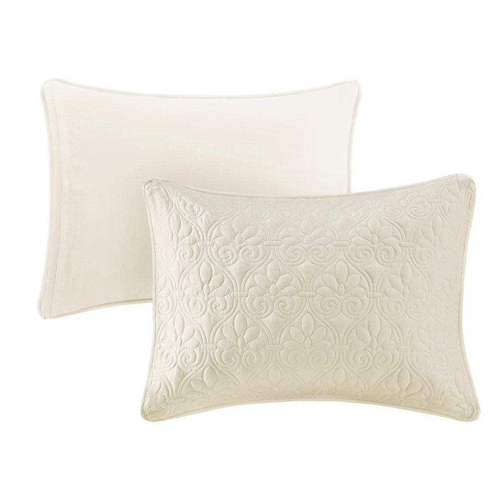 3 Piece Split Corner Pleated Quilted Bedspread