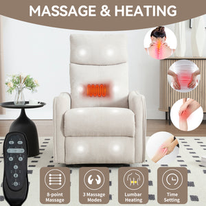 Heat Massage Manual Recliner Chair with Rocker and Swivel