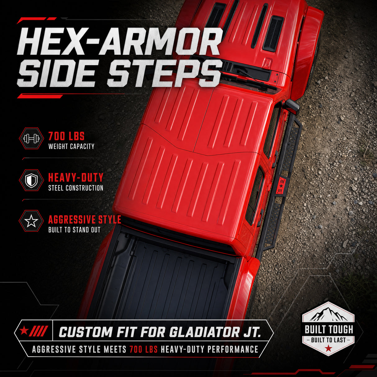 Hexagonal Style Running Boards for Jeep Gladiator JT