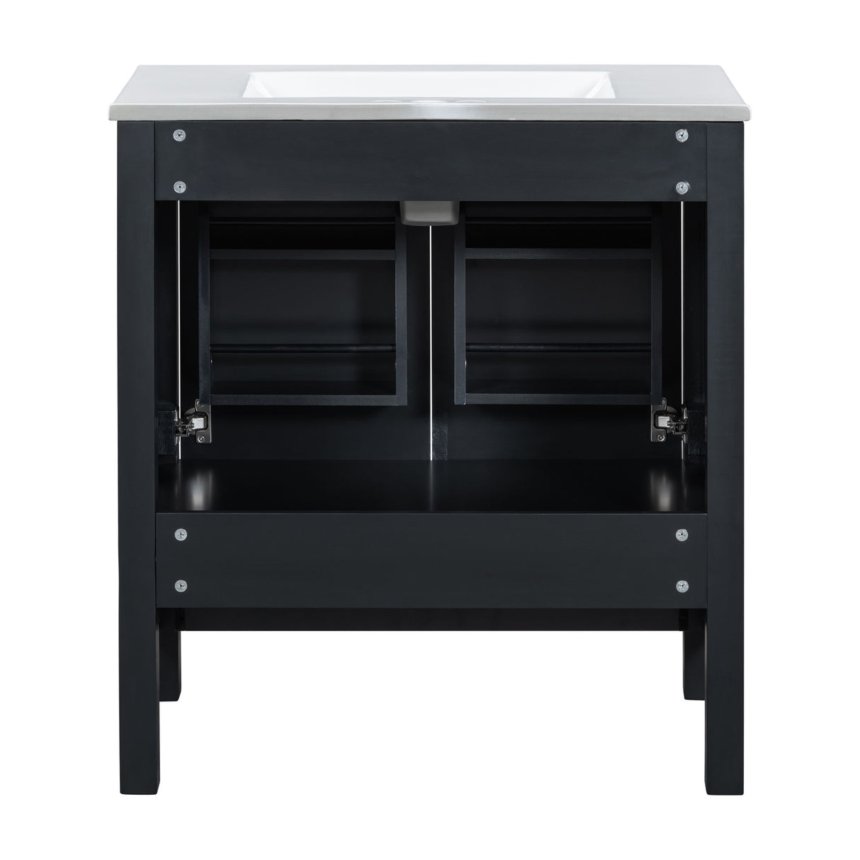 Bathroom Vanity With Single Sink, Combo Cabinet Undermount Sink, Bathroom Storage Cabinet With Two Doors And A Drawer, Soft Closing, Multifunctional Storage, Solid Wood Frame
