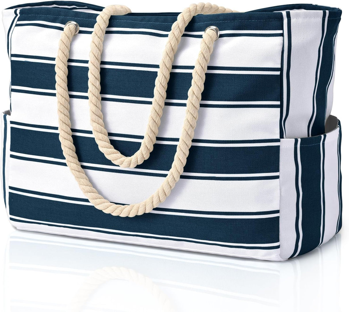 Waterproof Oversized Beach Tote Bag 20L Sandproof Zip Travel Carryall