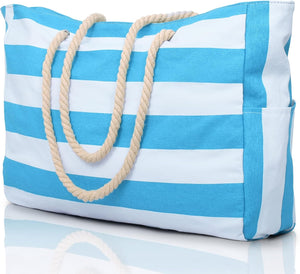 Waterproof Oversized Beach Tote Bag 20L Sandproof Zip Travel Carryall