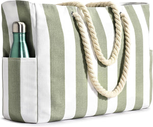 Waterproof Oversized Beach Tote Bag 20L Sandproof Zip Travel Carryall