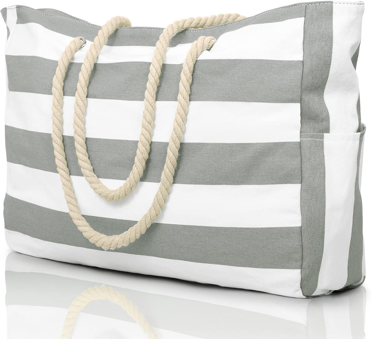 Waterproof Oversized Beach Tote Bag 20L Sandproof Zip Travel Carryall