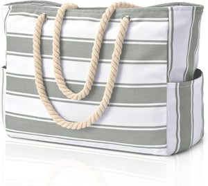 Waterproof Oversized Beach Tote Bag 20L Sandproof Zip Travel Carryall