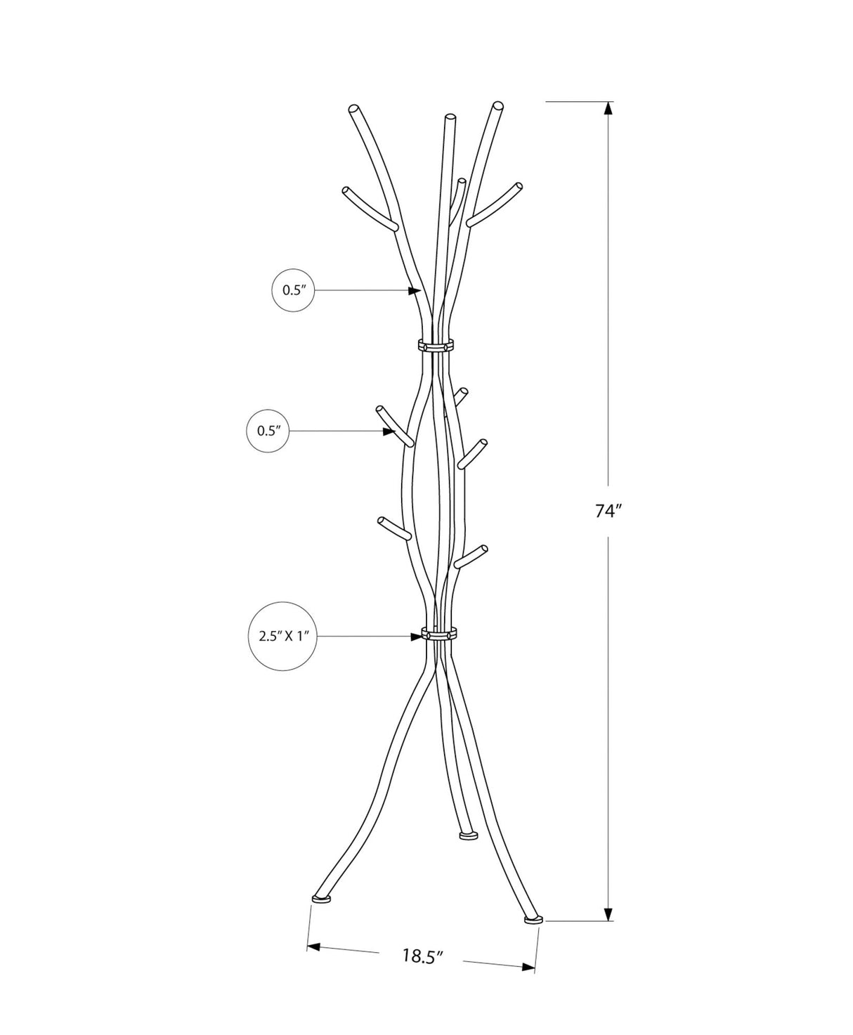 Coat Rack, Hall Tree, Free Standing, 11 Hooks, Entryway, Contemporary & Modern - Best Buy Furniture
