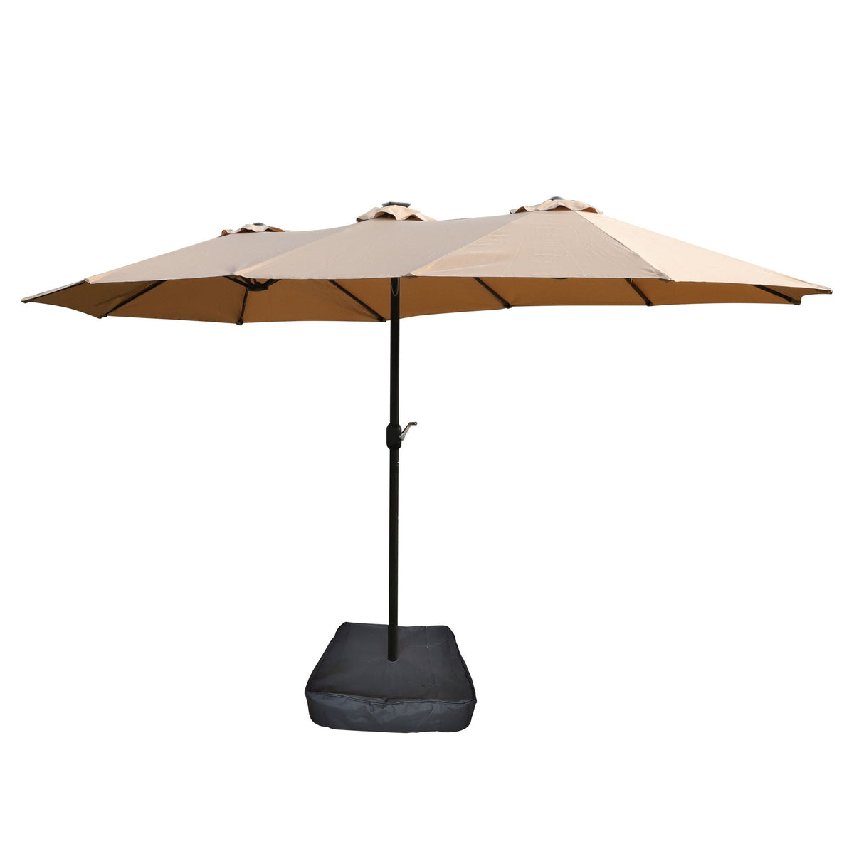 BEI YOU Double-Sided Outdoor Market Umbrella with Integrated Lights and Base - view 4