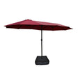 BEI YOU Double-Sided Outdoor Market Umbrella with Integrated Lights and Base in Red