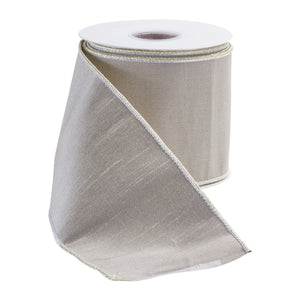 Beige Holiday Ribbon 4" x 10 Yds. - Tuesday Morning - Decorative Objects