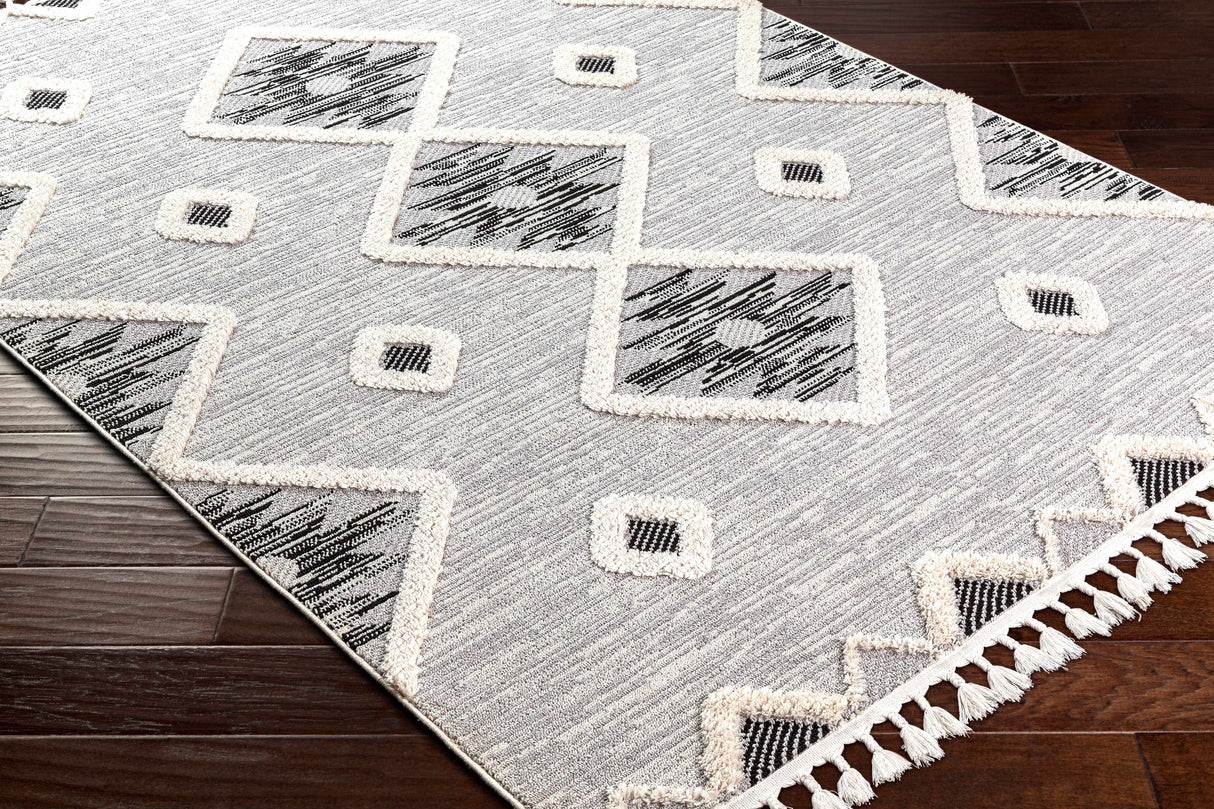 Belance High/Low Pile Rug with Tassels - Clearance