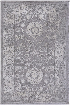 Benavides Gray Updated Traditional Tibetan Rug