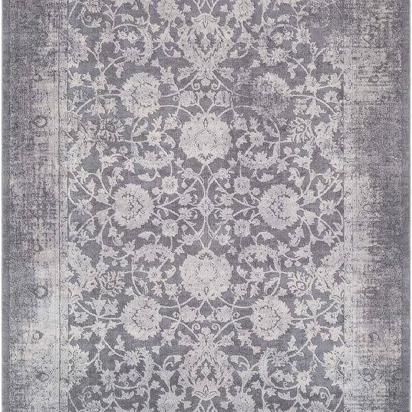 Benavides Gray Updated Traditional Tibetan Rug