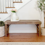 Vintage-Inspired Reclaimed Wood Folding Bench