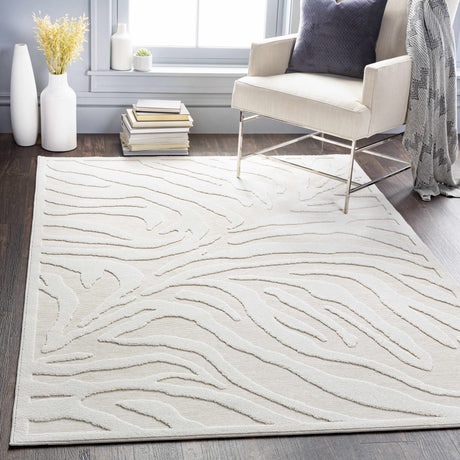 Benzonia 3D White Zebra Rug