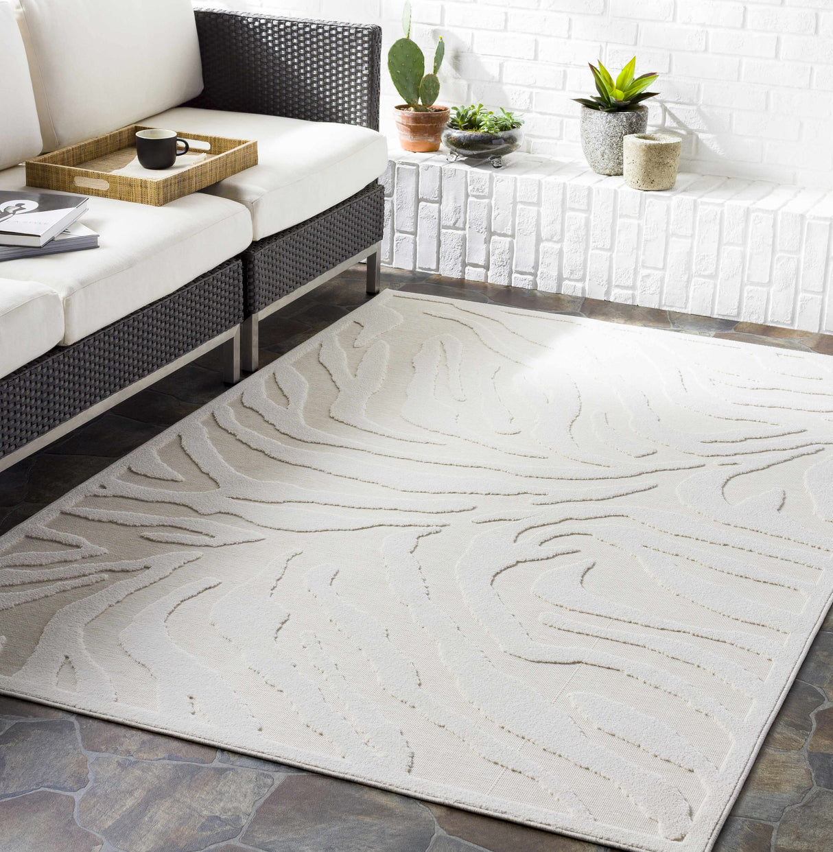 Benzonia 3D White Zebra Rug