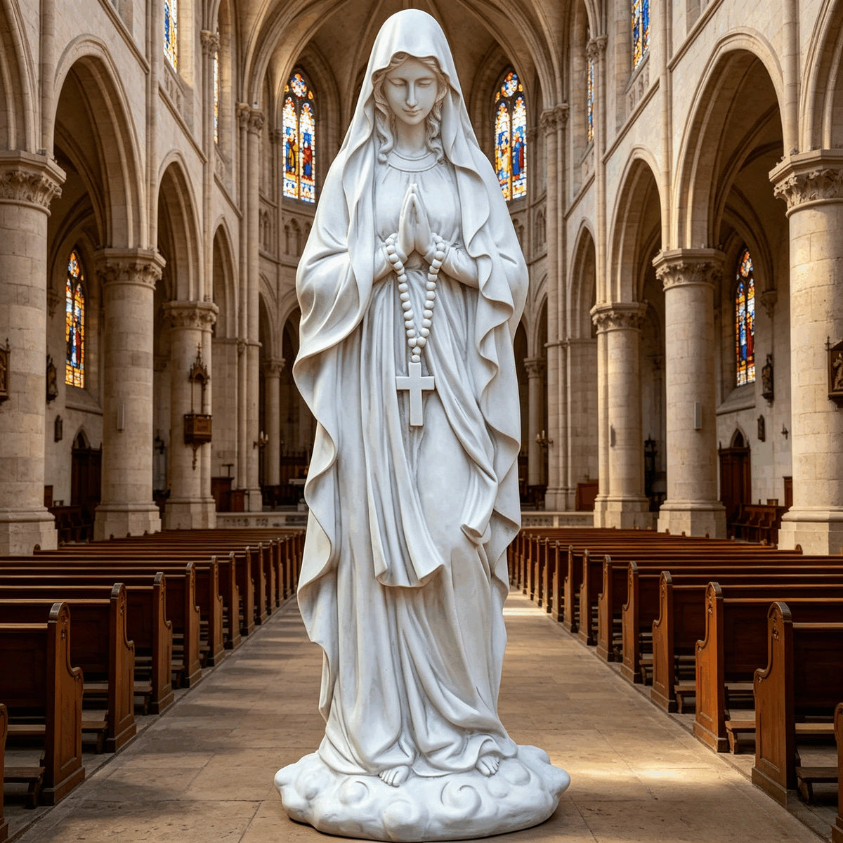 Best Garden 31.5" Large Madonna Prayer Statue with Weather-Resistant Resin - view 7