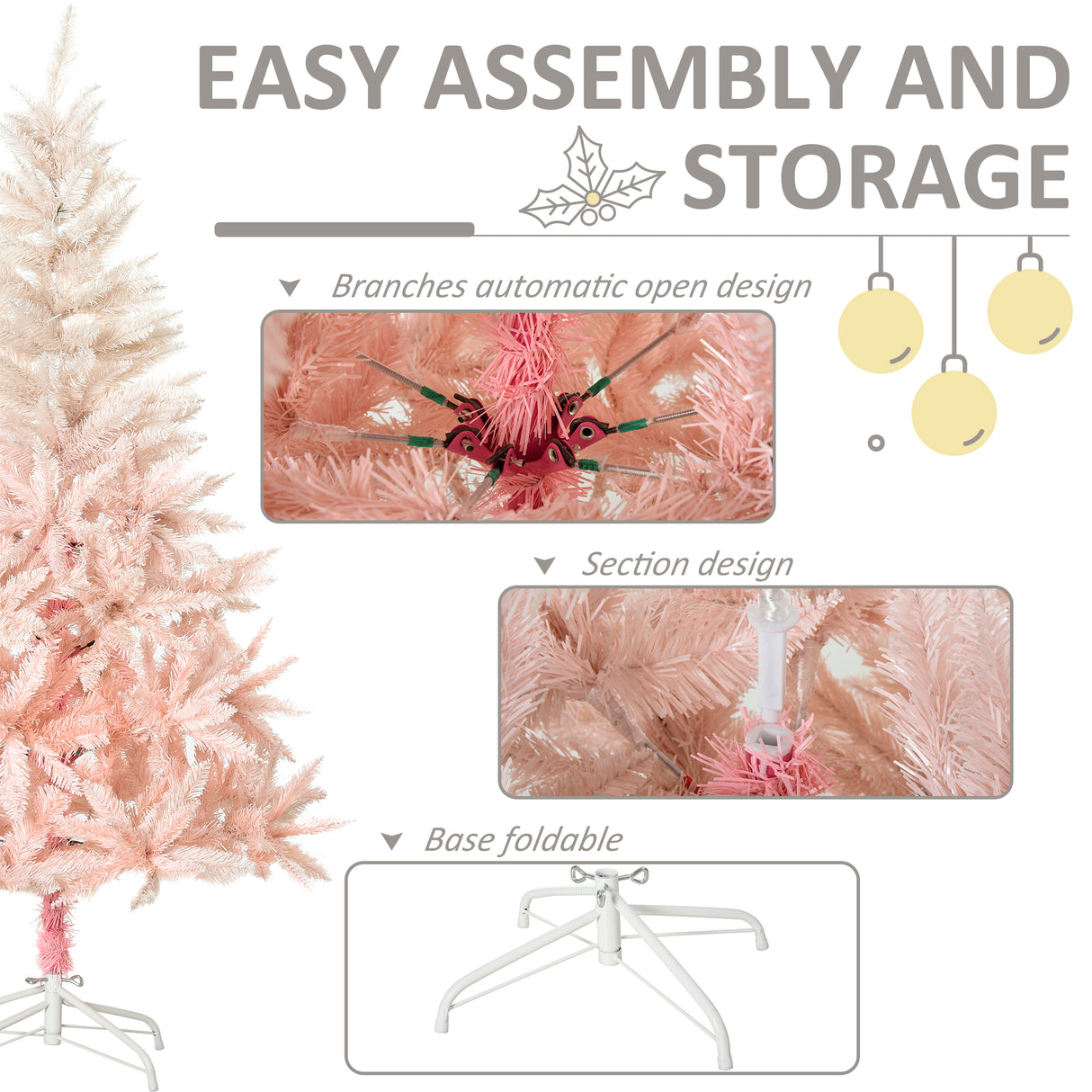 HOMCOM 7ft Unlit Spruce Artificial Christmas Tree