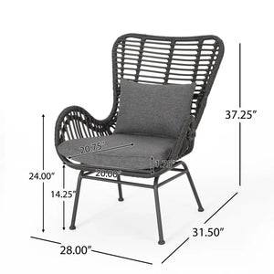 Modern Aesthetic Outdoor Rattan Accent Chair With Metal Legs - Best Buy Furniture