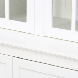 Retro Style Hutch Cabinet With Glass Door, China Cabinet For Home