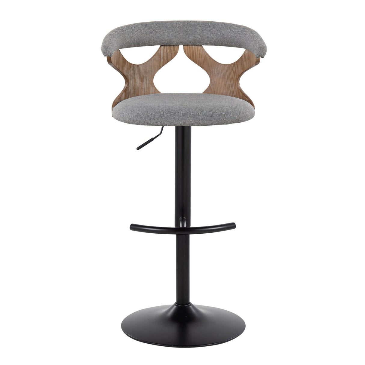 Gardenia - Contemporary Adjustable Barstool & Swivel With Rounded T Footrest (Set of 2)