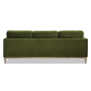 Knox 89-Inch Modern Farmhouse Reversible Chaise Sectional, Green Velvet