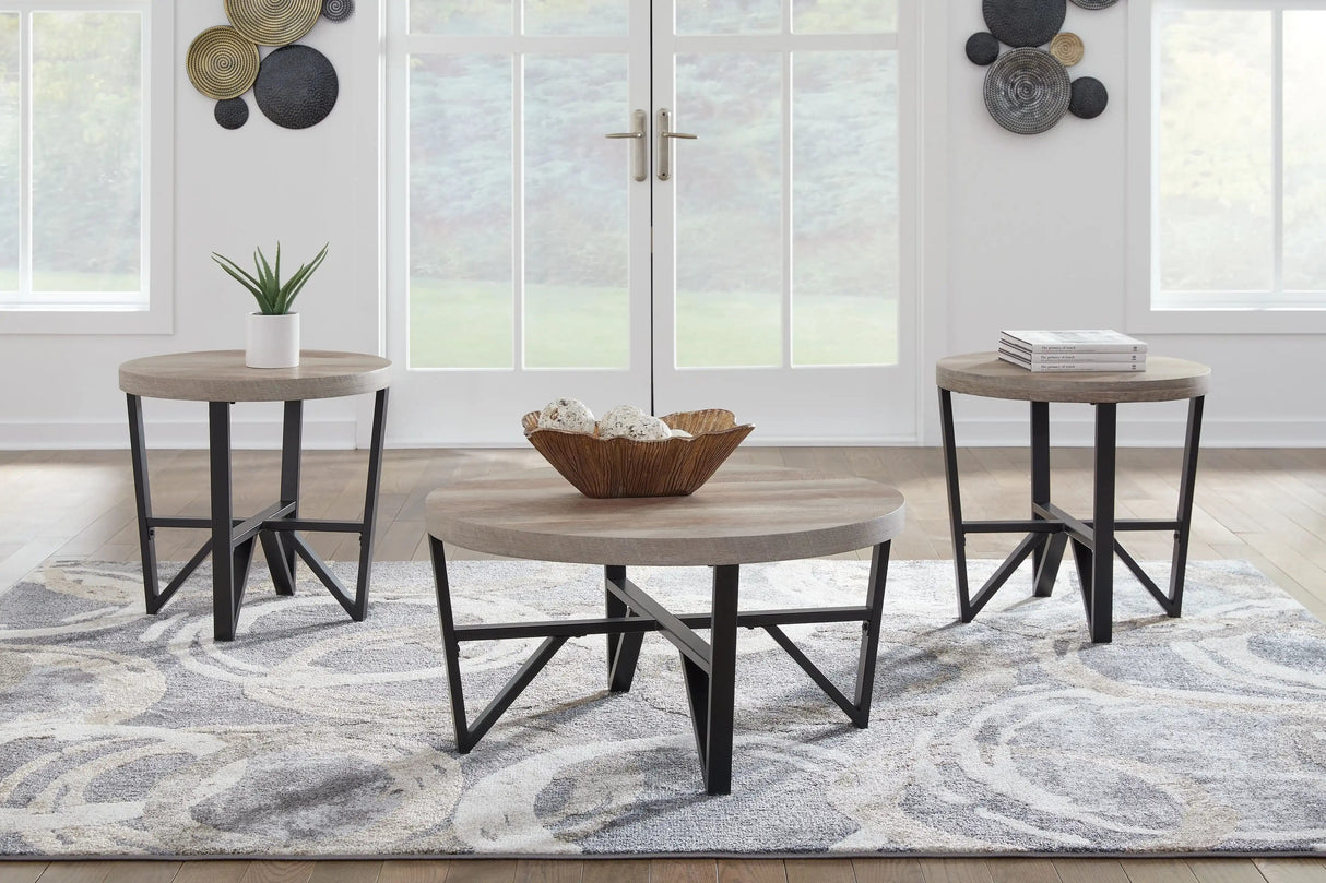 Deanlee - Occasional Table Set (Set of 3) - Grayish Brown / Black - Best Buy Furniture