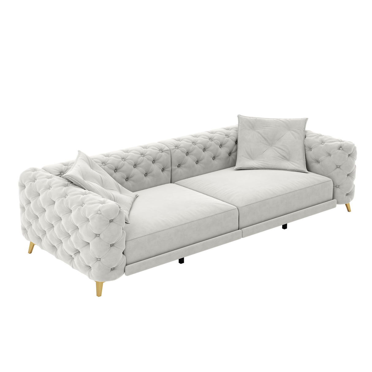 3 In 1 Convertible Sleeper, Deep Seat Pull Out Sofa Bed, Button Tufted