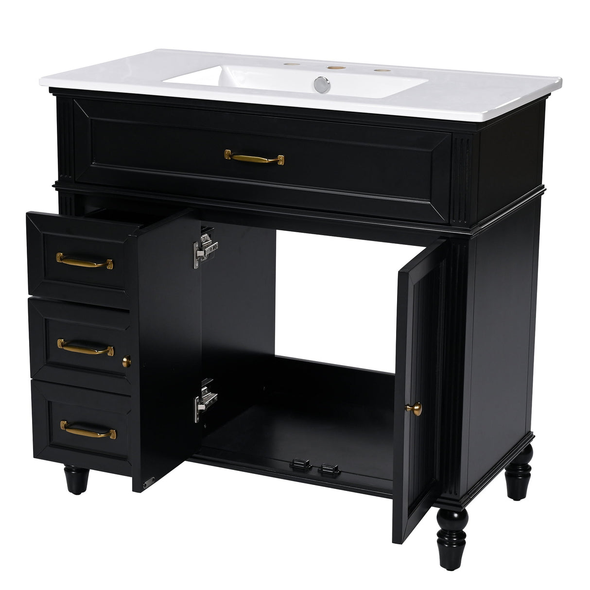 Bathroom Vanity With Sink, Freestanding Cabinet & Drawers