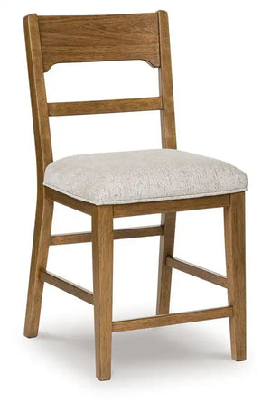 Cabalynn - Upholstered Barstool (Set of 2) - Oatmeal / Light Brown - Best Buy Furniture