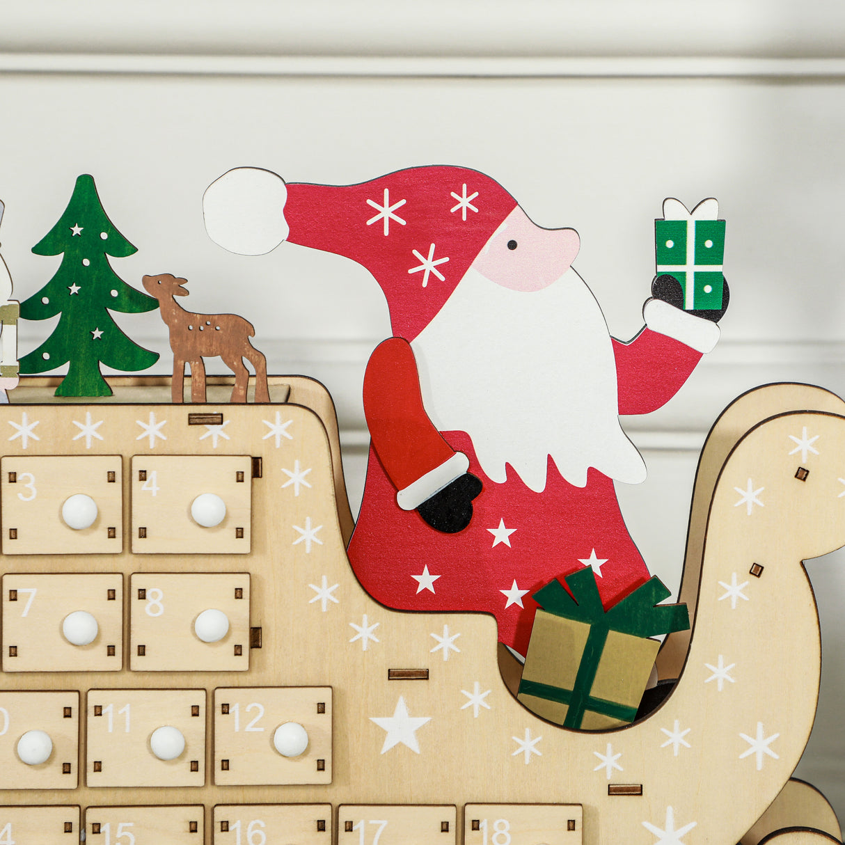 HOMCOM Christmas Advent Calendar with 24 Countdown Drawers