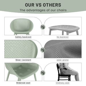 2 Piece Durable Single Chair With Hollow Out Design