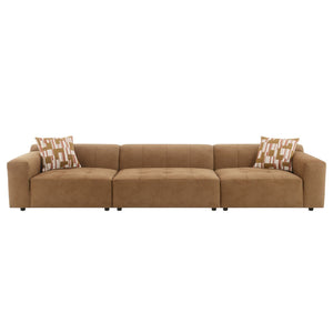 Modular Sofa Set With 2 Matching Toss Pillows - Chocolate