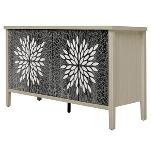 Modern Storage Cabinet With 4 Doors & Adjustable Shelves