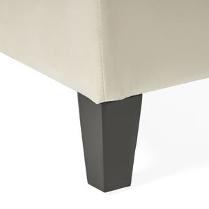 Button Tufted and Diamond Stitched Storage Ottoman