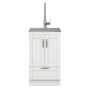 Reed - Deluxe Laundry Cabinet With Pull-Out Faucet And Stainless Steel Sink