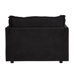 Modern Cozy Upholstered Armchair Sofa With Movable Ottoman