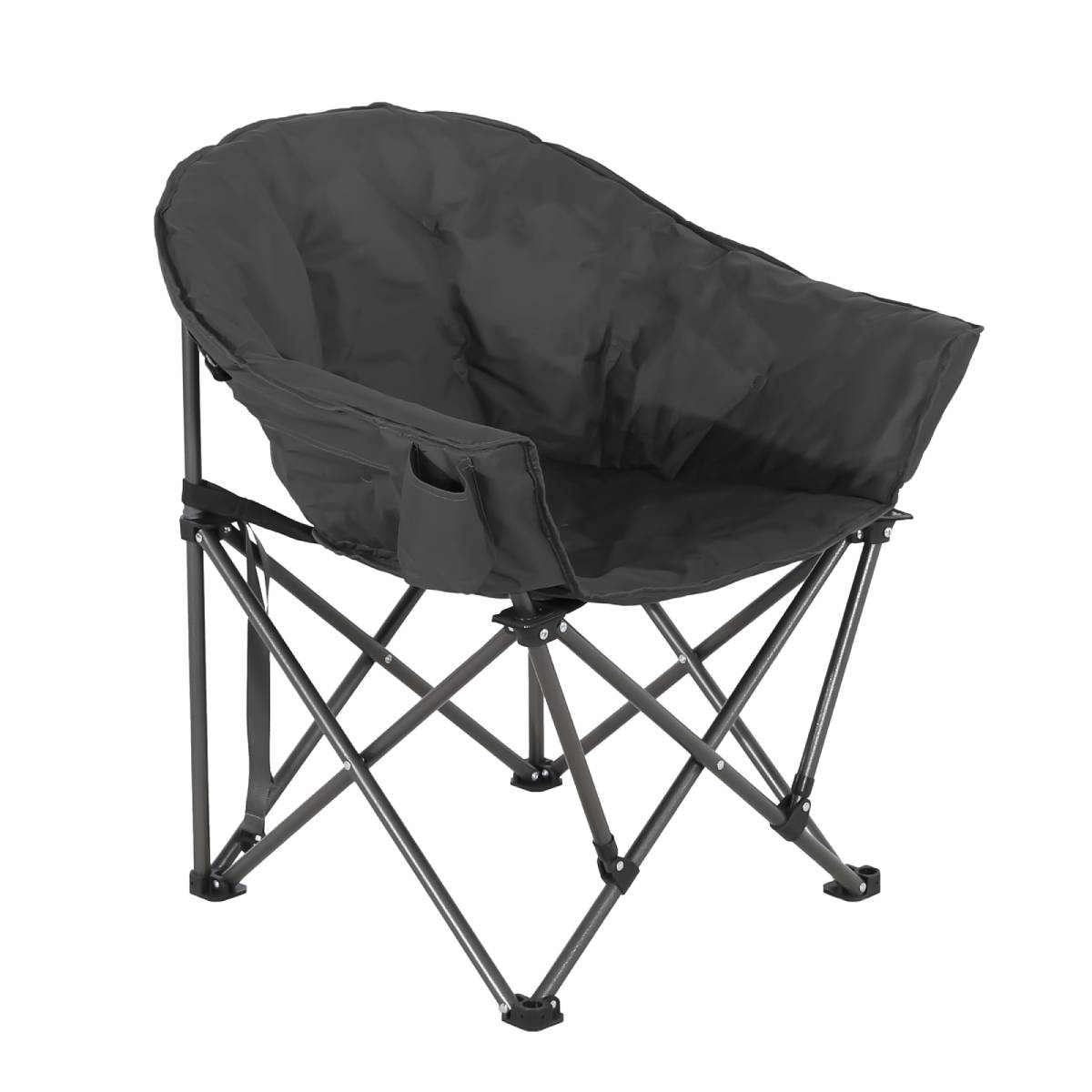 Oversized Camping Chair, Portable Folding Moon Chair with Side Pocket