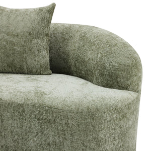 Curved Loveseat Sofa With Round Armrest