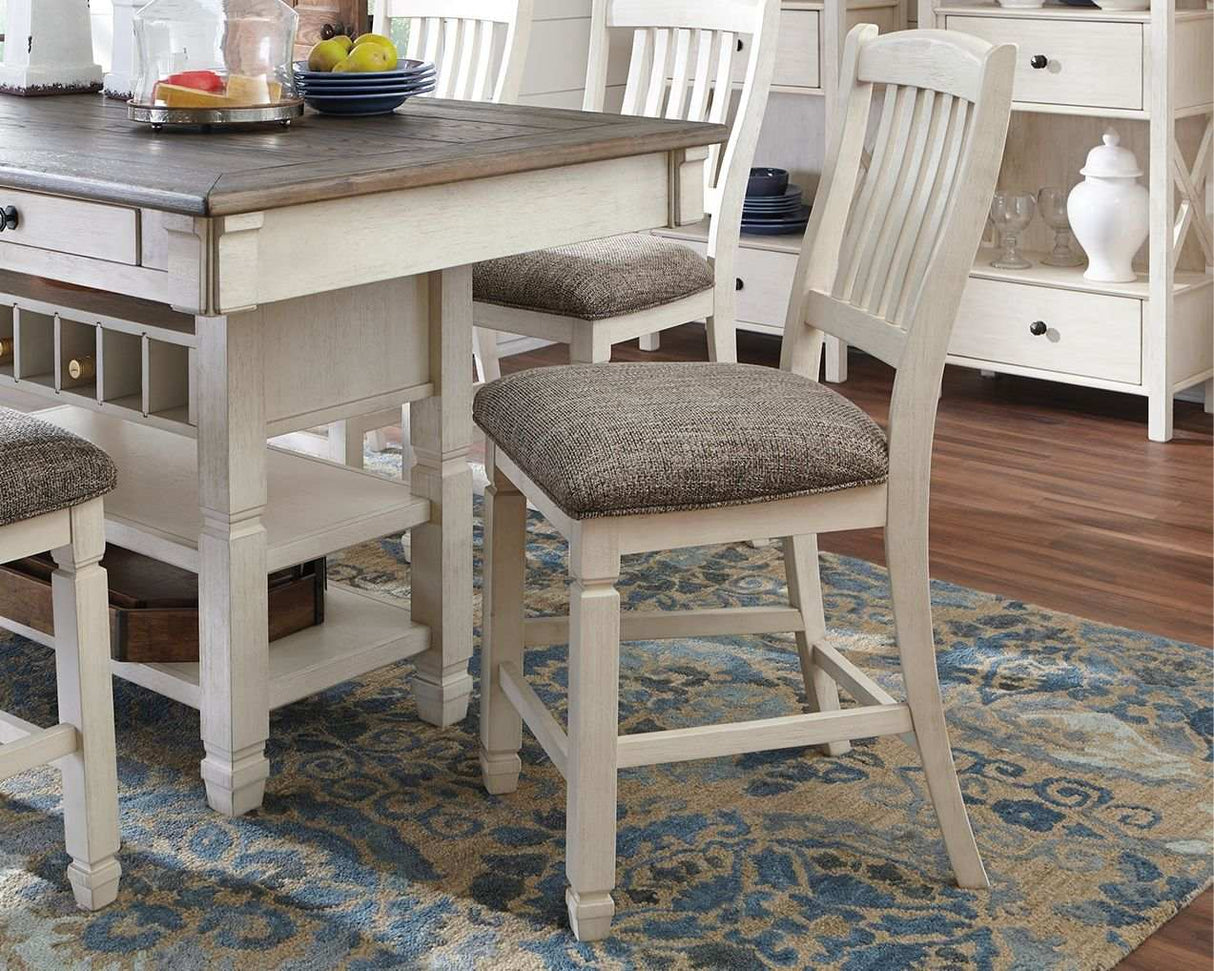 Bolanburg - Upholstered Barstool (Set of 2) - Beige - Best Buy Furniture