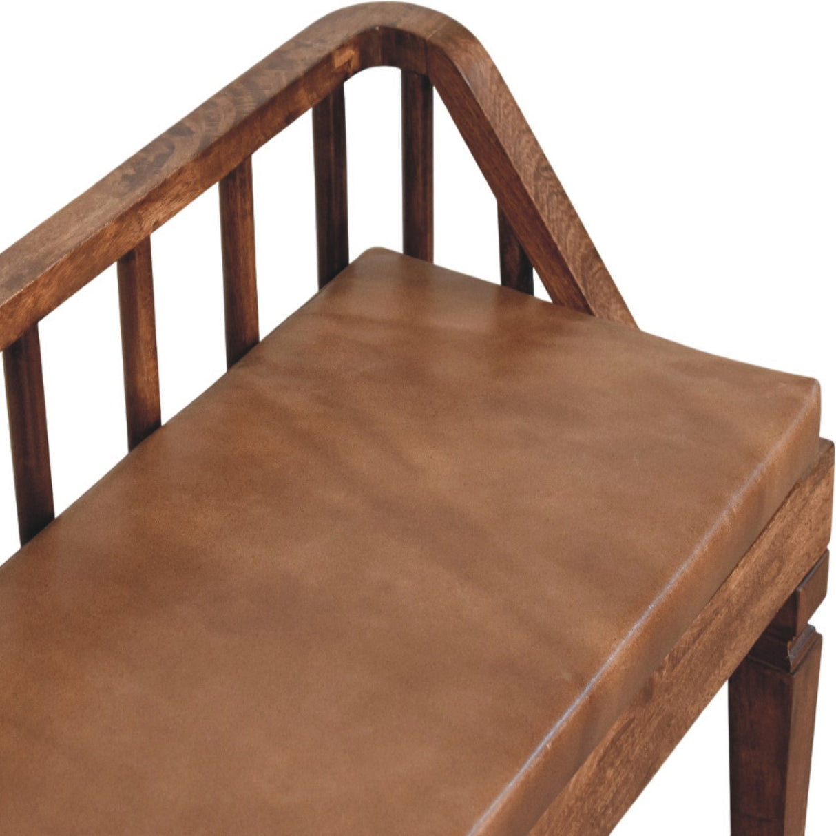 Artisan Furniture Solid Wood Bordeaux Leather Bench