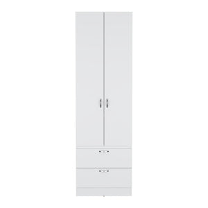 Armoire Organiser, Two Shelves, Rod, Double Door Cabinet Armoire