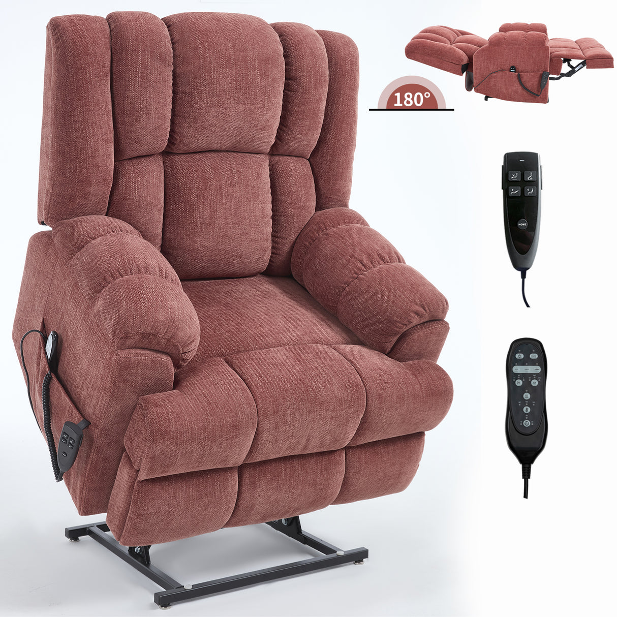 Dual Motor Heat Massage Electric Power Lift Recliner