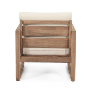 Set of 2 Outdoor Acacia Wood Patio Club Chair