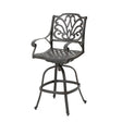 Outdoor Cast Aluminum Swivel Bar Stool With Scrolled Arms - Bronze - Best Buy Furniture