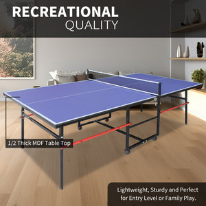 8ft Mid-Size Table Tennis Table Set
