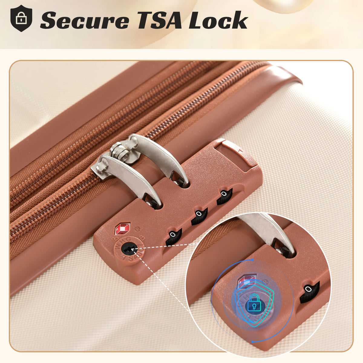 3 Piece Expandable Hard Shell Luggage Set with TSA Lock