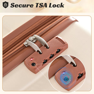 3 Piece Expandable Hard Shell Luggage Set with TSA Lock